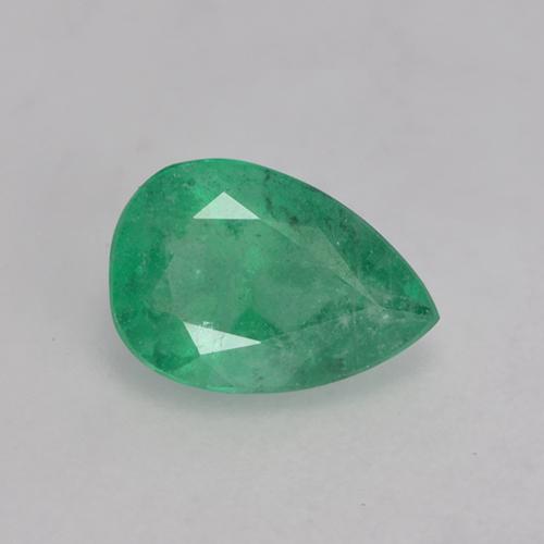0.62캐럿 천연 미디엄 딥 그린 에메랄드, 배 모양, 7.1×4.9 mm, SI-I1