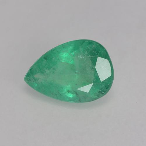 0.62캐럿 천연 미디엄 딥 그린 에메랄드, 배 모양, 7.1×4.9 mm, SI-I1