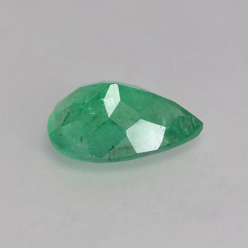 0.62캐럿 천연 미디엄 딥 그린 에메랄드, 배 모양, 7.1×4.9 mm, SI-I1