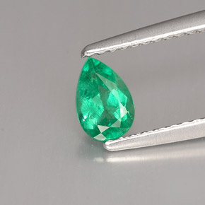 0.43캐럿 천연 그린 에메랄드, 배 모양, 6.1×4.1 mm, SI-I1