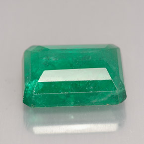 7.55캐럿 천연 그린 에메랄드, 에메랄드 컷, 13.2×10.3 mm, SI-I1