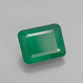 2.98캐럿 천연 그린 에메랄드, 에메랄드 컷, 9.8×7.7 mm, SI-I1