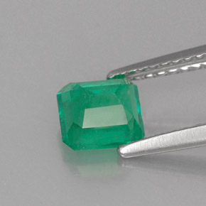0.88캐럿 천연 그린 에메랄드, 에메랄드 컷, 5.8×5.7 mm, SI-I1