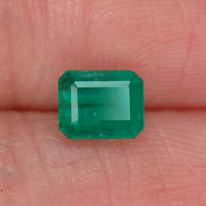 0.79캐럿 천연 그린 에메랄드, 에메랄드 컷, 5.7×4.5 mm, I1