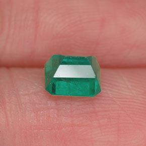 0.79캐럿 천연 그린 에메랄드, 에메랄드 컷, 5.7×4.5 mm, I1
