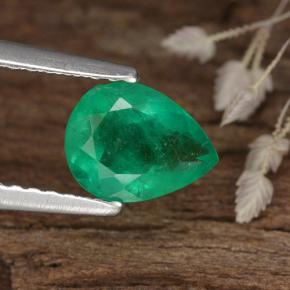 0.82캐럿 천연 그린 에메랄드, 배 모양, 7.4×5.7 mm, SI-I1