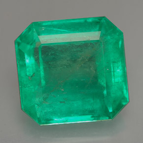 13.13캐럿 천연 그린 에메랄드, 에메랄드 컷, 14.4×13.8 mm, SI