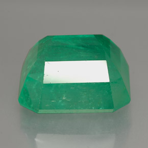 13.13캐럿 천연 그린 에메랄드, 에메랄드 컷, 14.4×13.8 mm, SI