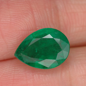 2.53캐럿 천연 그린 에메랄드, 배 모양, 10.6×7.7 mm, SI