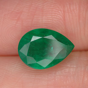 2.53캐럿 천연 그린 에메랄드, 배 모양, 10.6×7.7 mm, SI