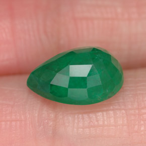 2.53캐럿 천연 그린 에메랄드, 배 모양, 10.6×7.7 mm, SI