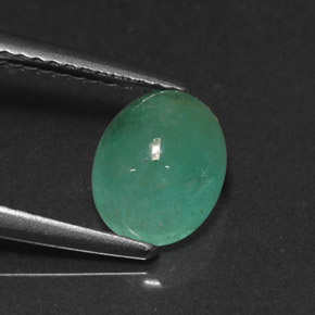 2.02캐럿 천연 그린 에메랄드, 타원형 컷, 8.6×6.9 mm, 투명한