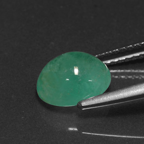 2.02캐럿 천연 그린 에메랄드, 타원형 컷, 8.6×6.9 mm, 투명한