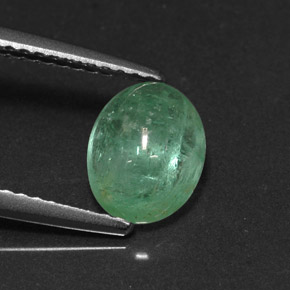 1.73캐럿 천연 그린 에메랄드, 타원형 컷, 8.4×6.7 mm, 투명한