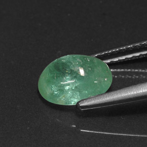 1.73캐럿 천연 그린 에메랄드, 타원형 컷, 8.4×6.7 mm, 투명한