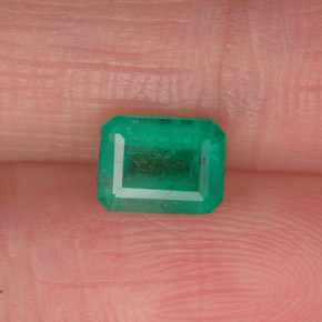 0.73캐럿 천연 그린 에메랄드, 에메랄드 컷, 6.3×4.8 mm, SI-I1
