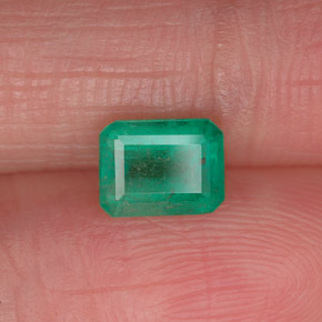 0.73캐럿 천연 그린 에메랄드, 에메랄드 컷, 6.3×4.8 mm, SI-I1