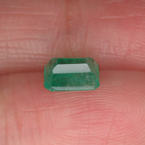0.73캐럿 천연 그린 에메랄드, 에메랄드 컷, 6.3×4.8 mm, SI-I1