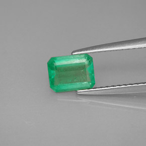 0.72캐럿 천연 그린 에메랄드, 에메랄드 컷, 6.6×5.1 mm, SI-I1
