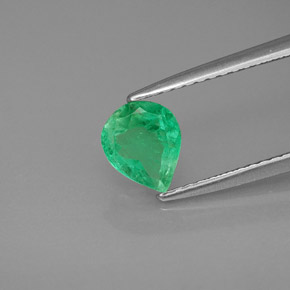 0.67캐럿 천연 그린 에메랄드, 배 모양, 6.6×5.6 mm, SI-I1