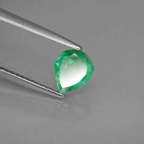 0.67캐럿 천연 그린 에메랄드, 배 모양, 6.6×5.6 mm, SI-I1