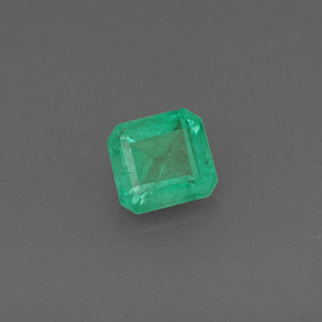 0.57캐럿 천연 그린 에메랄드, 에메랄드 컷, 5.3×4.8 mm, SI-I1