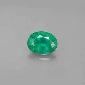 1.11캐럿 천연 그린 에메랄드, 타원형 컷, 7.8×6 mm, SI-I1