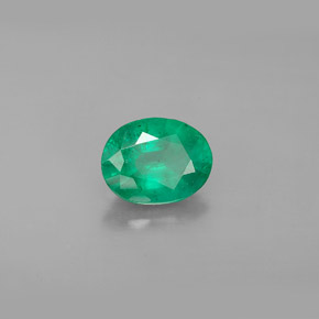 1.11캐럿 천연 그린 에메랄드, 타원형 컷, 7.8×6 mm, SI-I1