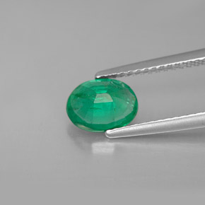 1.11캐럿 천연 그린 에메랄드, 타원형 컷, 7.8×6 mm, SI-I1