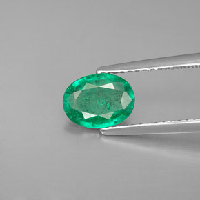 0.95캐럿 천연 그린 에메랄드, 타원형 컷, 8.1×6.1 mm, SI-I1