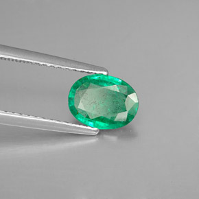 0.95캐럿 천연 그린 에메랄드, 타원형 컷, 8.1×6.1 mm, SI-I1