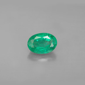 1.00캐럿 천연 그린 에메랄드, 타원형 컷, 7.6×5.3 mm, SI-I1