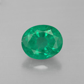 1.01캐럿 천연 그린 에메랄드, 타원형 컷, 7×5.8 mm, SI-I1