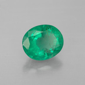 1.01캐럿 천연 그린 에메랄드, 타원형 컷, 7×5.8 mm, SI-I1