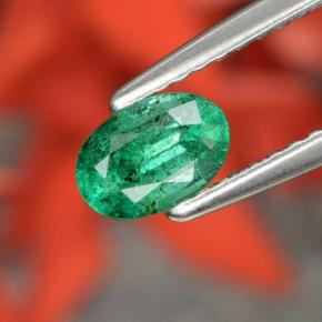 0.48캐럿 천연 그린 에메랄드, 타원형 컷, 6.2×4.2 mm, SI-I1