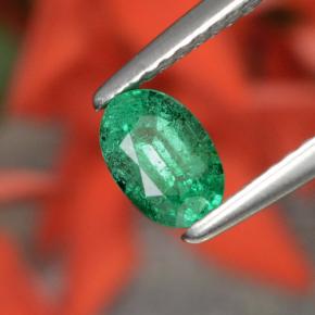 0.48캐럿 천연 그린 에메랄드, 타원형 컷, 6.2×4.2 mm, SI-I1