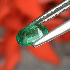 0.48캐럿 천연 그린 에메랄드, 타원형 컷, 6.2×4.2 mm, SI-I1