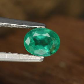 0.48캐럿 천연 Cool Green  에메랄드, 타원형 컷, 5.4×4.2 mm, SI-I1