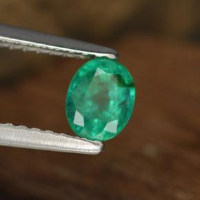 0.48캐럿 천연 Cool Green  에메랄드, 타원형 컷, 5.4×4.2 mm, SI-I1