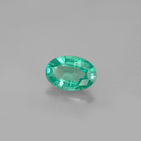 0.43캐럿 천연 그린 에메랄드, 타원형 컷, 6.1×4.2 mm, SI-I1