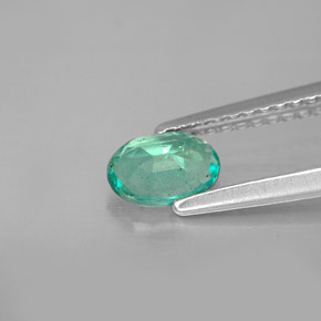 0.43캐럿 천연 그린 에메랄드, 타원형 컷, 6.1×4.2 mm, SI-I1