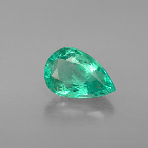 0.86캐럿 천연 그린 에메랄드, 배 모양, 8.9×5.3 mm, VS-SI