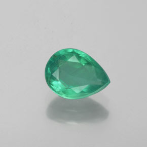 0.79캐럿 천연 그린 에메랄드, 배 모양, 7.2×5.4 mm, VS-SI