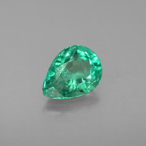 0.91캐럿 천연 그린 에메랄드, 배 모양, 7.6×5.8 mm, VS-SI