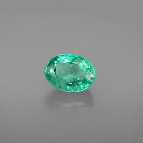 1.20캐럿 천연 그린 에메랄드, 타원형 컷, 7.4×5.5 mm, SI-I1