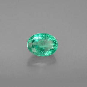 1.20캐럿 천연 그린 에메랄드, 타원형 컷, 7.4×5.5 mm, SI-I1