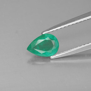 0.49캐럿 천연 그린 에메랄드, 배 모양, 6.7×4.7 mm, SI-I1