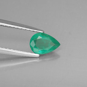 0.49캐럿 천연 그린 에메랄드, 배 모양, 6.7×4.7 mm, SI-I1