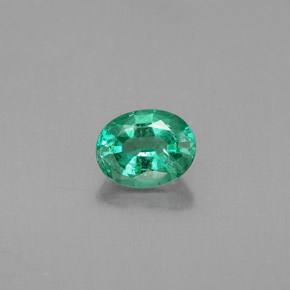 0.51캐럿 천연 그린 에메랄드, 타원형 컷, 5.7×4.5 mm, VS-SI