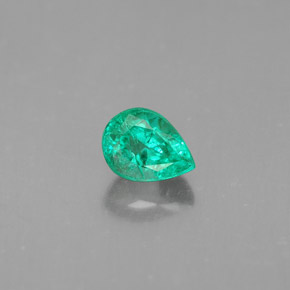 0.40캐럿 천연 그린 에메랄드, 배 모양, 5.4×4.1 mm, VS-SI